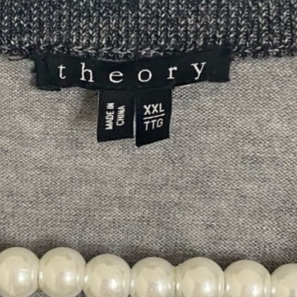 Theory Riland New Sovereign Slim Fit Gray V-Neck Sweater SIZE XXL - Picture 5 of 9